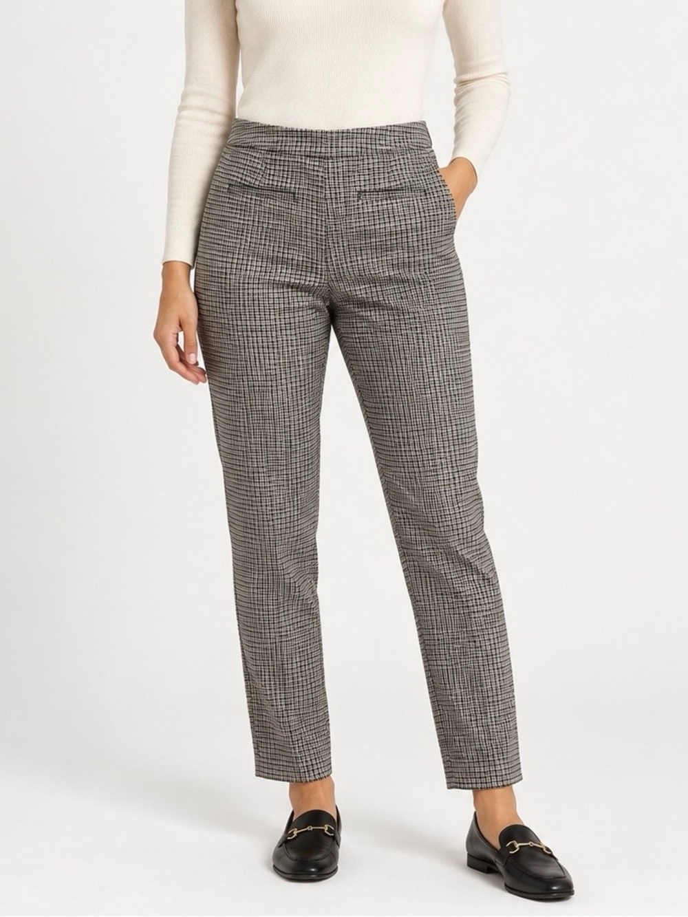 Massimo Fabbro Italy Women’s Size 6 Houndstooth Plaid Stretch Ankle Pants